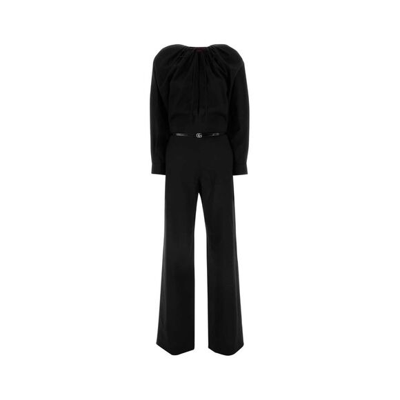 Gucci Women Black Stretch Wool Jumpsuit